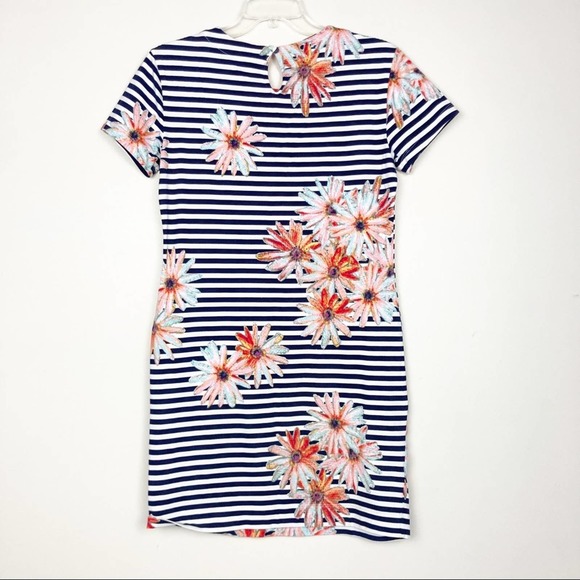 French Connection Navy Striped Floral Dress - Picture 2 of 8